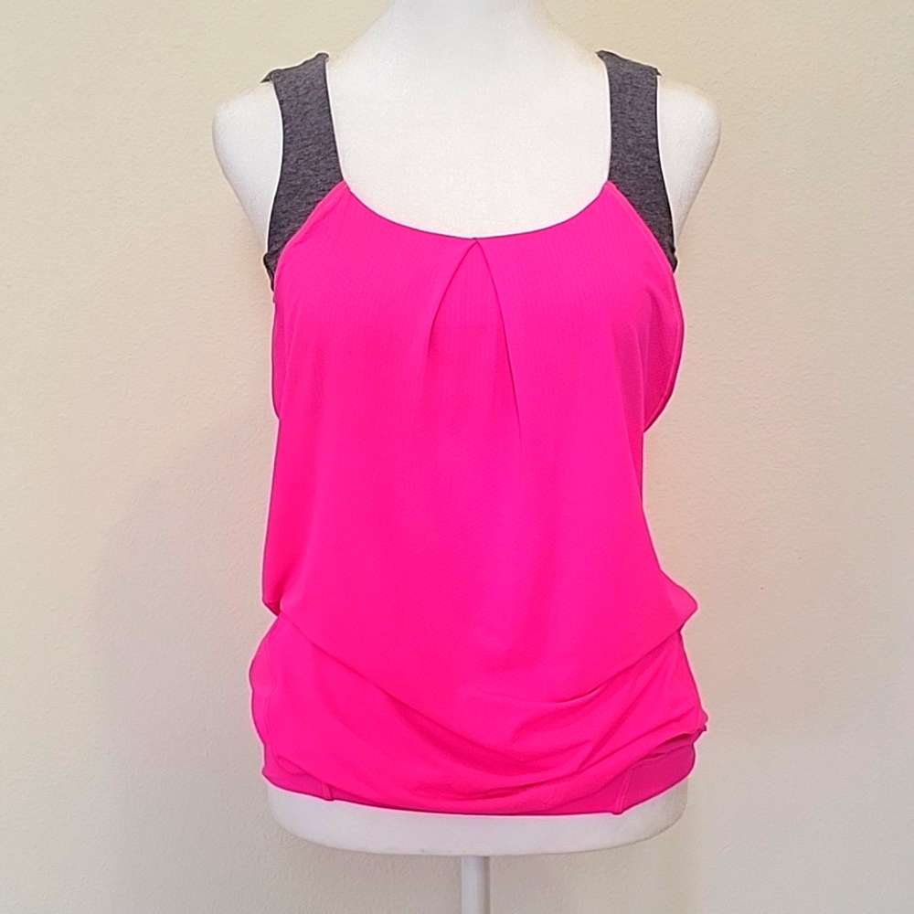 Lululemon | Nouveau Rasberry Glo Light  Tank-Bra Duo 4 Cross Back